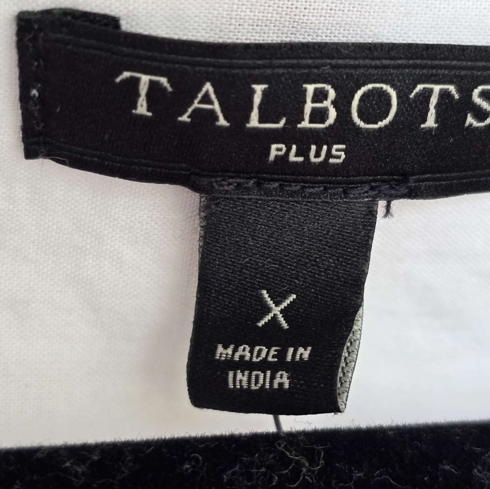 Talbots Floral Scallop Trim Brown Embroidered White Blouse 1X Chest 23" - Picture 7 of 7